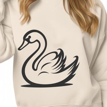 A simple line-drawn swan, depicted in full body, as a vector illustration suitable for various applications.
