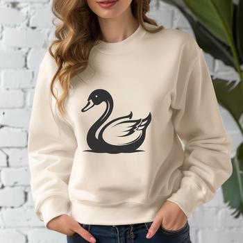 Vector illustration of a cute swan in full body view.