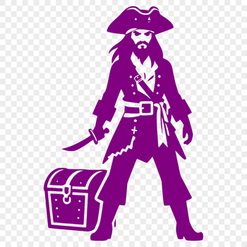 A vector illustration of a pirate in silhouette form, suitable for commercial and personal use.