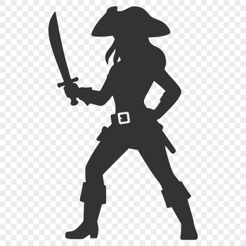 A detailed vector illustration of a pirate character in a traditional sailing attire.