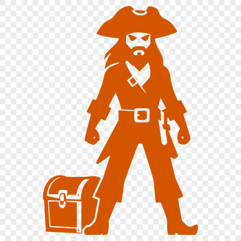A detailed illustration of a pirate character in vector format.
