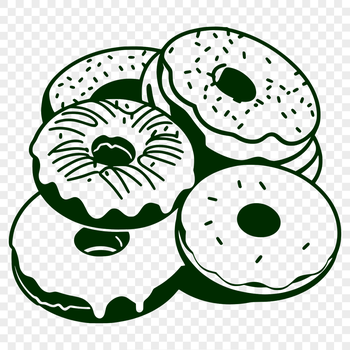 A stylized illustration of a donut in various colors, suitable for commercial or personal use as a vector design template.