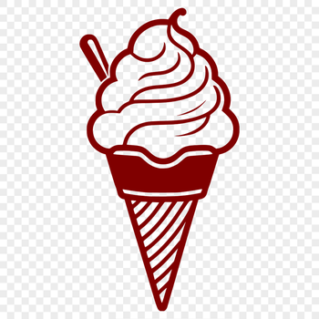A stylized digital graphic of an ice cream dessert with creamy texture.