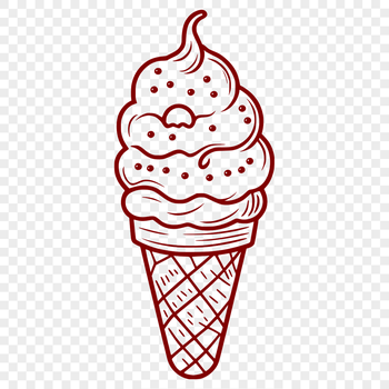 Vector design of a simple ice cream dessert with a rounded shape and smooth texture.
