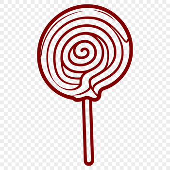 A vector graphic design featuring a stylized depiction of a lollipop.