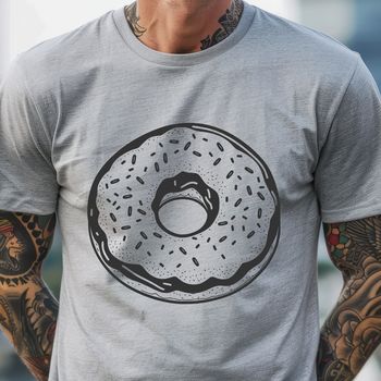 A colorful illustration of a donut on a white background, suitable for digital use as clip art or vector design.