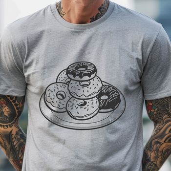 A colorful illustration of a donut, suitable for digital design and printing.