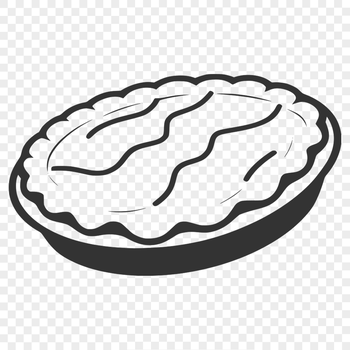 A digital illustration of a classic fruit-filled pie with a flaky crust.