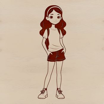 A female silhouette with simple lines, suitable for vector art designs in various formats including PDF and SVG.