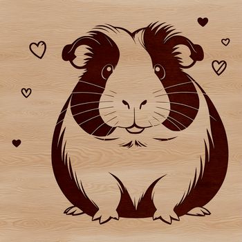 A high-resolution illustration of a guinea pig, suitable for commercial and personal use as clip art.