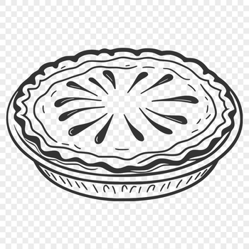 Vector graphic design of a traditional pie for use in various projects.
