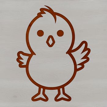 A simple line drawing of a cute chick, suitable for digital cutting machines like Cricut.