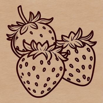 A simple illustration of a strawberry fruit in vector format.