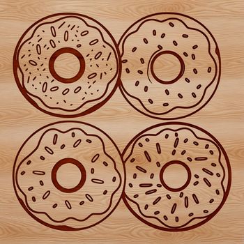 A colorful illustration of a donut, suitable for commercial or personal design projects.