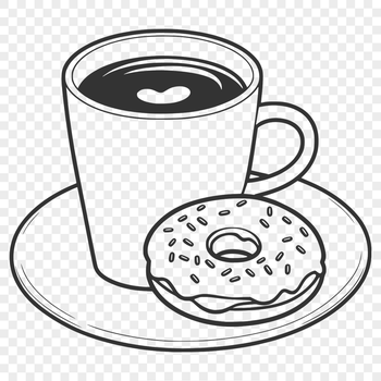 A simple illustration of a circular donut with frosting on top.