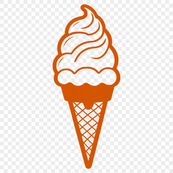 A colorful illustration of a scoop of ice cream on a cone, perfect for a dessert-themed design or project.