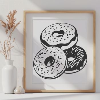 A stylized illustration of a donut, suitable for various graphic design applications.