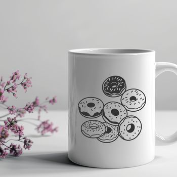 A vector illustration of a donut, a popular dessert food item.