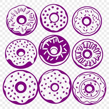 A colorful donut made from vector shapes, suitable for digital crafting and design projects.