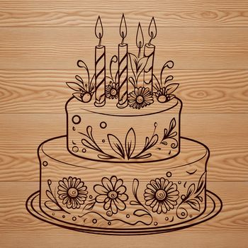 A digital representation of a classic birthday dessert, ideal for clipart and design projects.