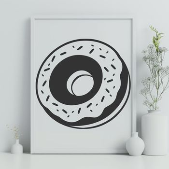 A vector illustration of a donut, suitable for various digital uses.