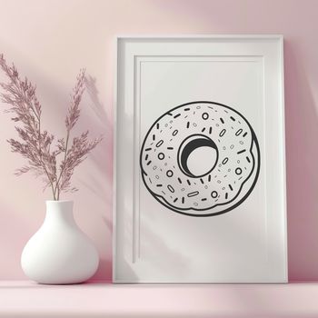 A colorful illustration of a donut dessert as a vector graphic.