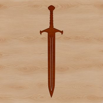 A detailed digital illustration of a sword in vector format.