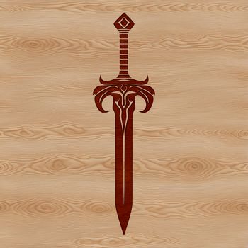A sleek, ornate sword design suitable for vector graphics and cutting machines.