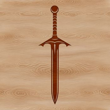 A stylized graphic representation of a medieval-style sword in a scalable format.