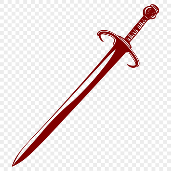 A high-quality, scalable vector graphic (SVG) illustration of a medieval-style sword with intricate design details.