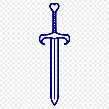 A vector illustration of a sword, suitable for cutting machine designs and laser cutter projects.