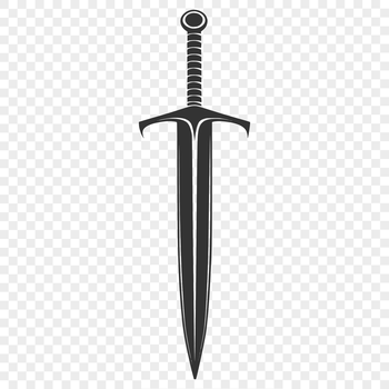 An SVG graphic representation of a sharp-edged blade with hilt, ideal for cutting machine stencils or laser cutting.