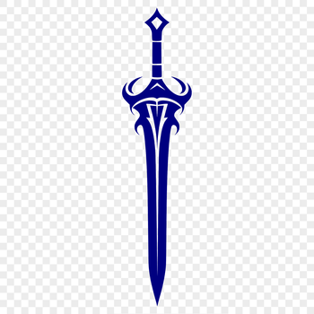 A detailed illustration of a medieval-style sword with intricate details, suitable for vector art designs.