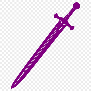 A detailed illustration of a sword in vector format.