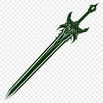 A high-quality vector illustration of a sword with intricate design details.
