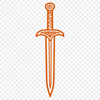 A digital illustration of a sword with a metallic finish, suitable for cutting machines like Cricut.