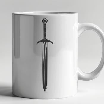 An SVG graphic representation of a medieval-style sword suitable for digital design projects.