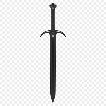 A detailed illustration of a sword, suitable for vector art and graphic design projects.