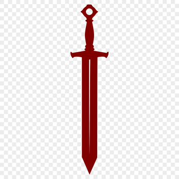 A medieval-inspired graphic representation of a sword, suitable for vector graphics and cutting machine projects.