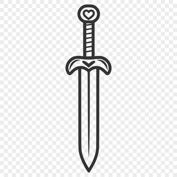 A high-quality vector graphic representation of a traditional sword, suitable for various design applications.