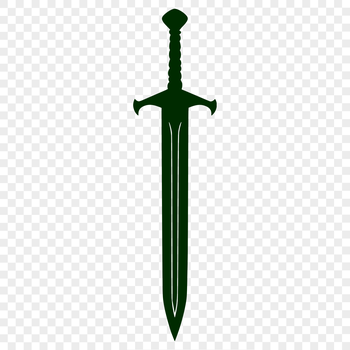A high-quality, digital representation of a sword, designed as vector art for easy editing and customization.