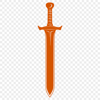 A high-quality digital illustration of a medieval-style sword with intricate details, ideal for vector art projects.