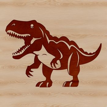 A prehistoric T-Rex dinosaur, depicted in a simple vector design.