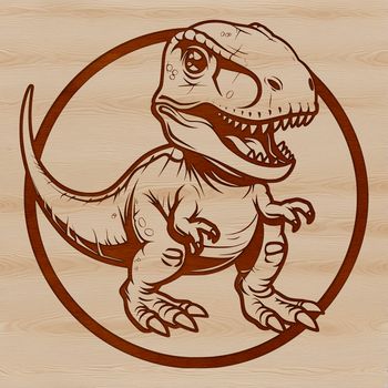 A prehistoric T-Rex dinosaur illustration in vector format, suitable for digital designs and crafts.