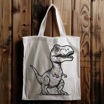 A prehistoric dinosaur illustration featuring a baby T Rex in vector format.