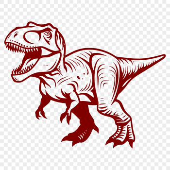 A detailed illustration of a Tyrannosaurus Rex dinosaur in full body form, suitable for vector art design.