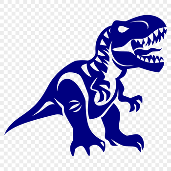 A detailed illustration of a T Rex dinosaur in full body view, suitable for vector art and cutting machine projects.