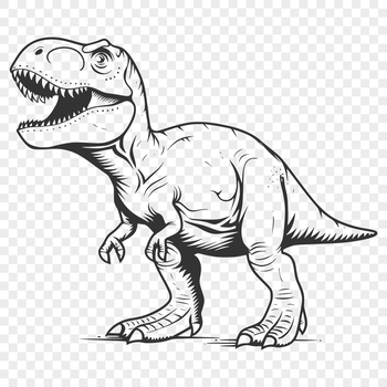 Large, prehistoric T-Rex dinosaur in full body illustration.