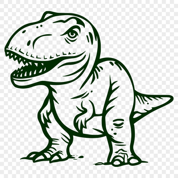 A full-body illustration of a Tyrannosaurus Rex dinosaur from prehistoric times.