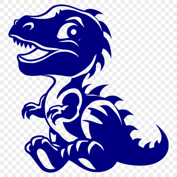 A detailed, full-body illustration of a baby T Rex dinosaur from the prehistoric era.